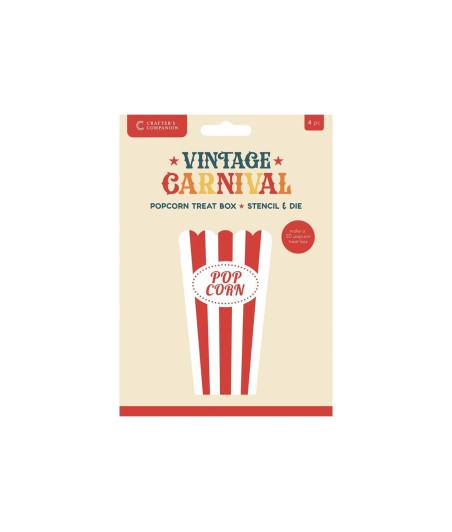 Dress My Craft - Vintage Carnival Stencil & Die Set Popcorn Treat Box