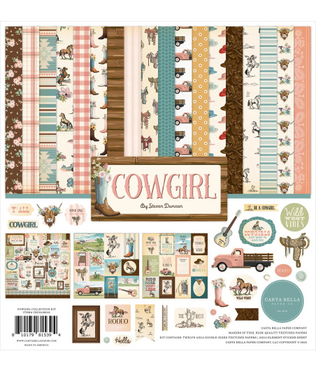CARTA BELLA - Collection Kit 12"X12"-Cowgirl