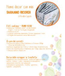 Home decor con mini SARANNO RICORDI di Rosalba Lippolis kit per meeting Nazionale ASI