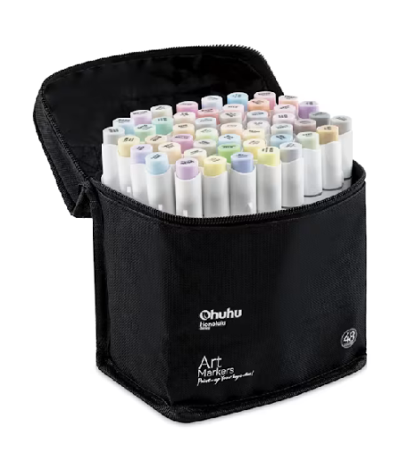 Ohuhu Honolulu 48 Pastel Colors Dual Tips pennarelli Alcohol