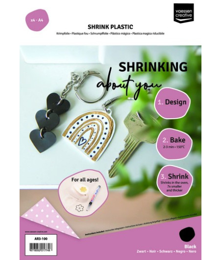 VAESSEN CREATIVE - Polyshrink Nero - conf. 4 fogli