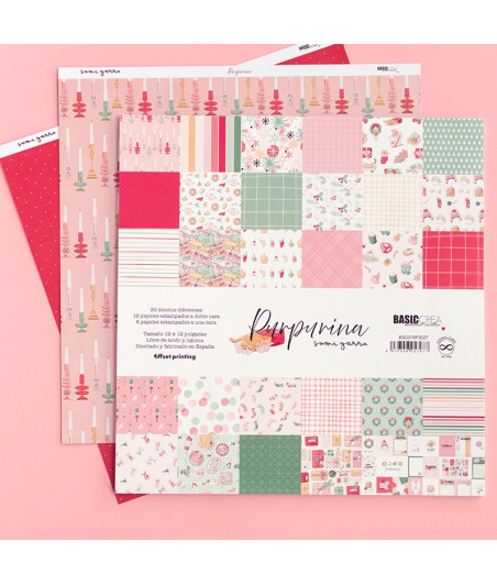 BASIC CREA - Blocco di carta 12″x12″ «Purpurina»