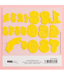 BASIC CREA - Set de troquelado NÚMEROS «Purpurina»