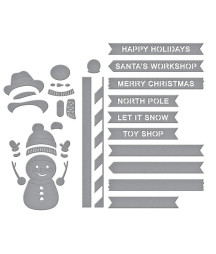 SPELLBINDERS - North Pole Friends Etched Dies North Pole Sentiments