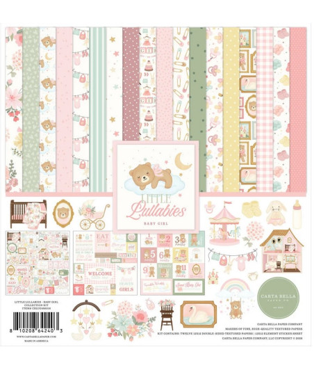 CARTA BELLA - Little Lullabies Baby Girl 12x12 Inch Collection Kit
