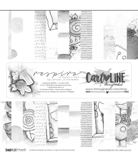 CartoLINE - Respira (In Bianco e Nero) by Erica Nicomedi 12''x12''