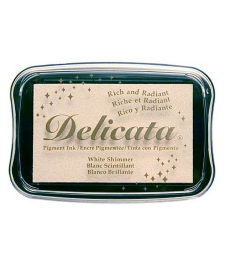 TSUKINEKO - Delicata Large Inkpads White Shimmer - tampone