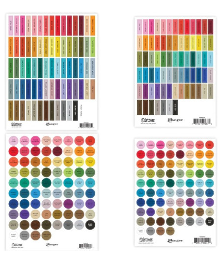 Ranger • Tim Holtz Distress Label Assortment Sheets Black Small & Large Round Labels