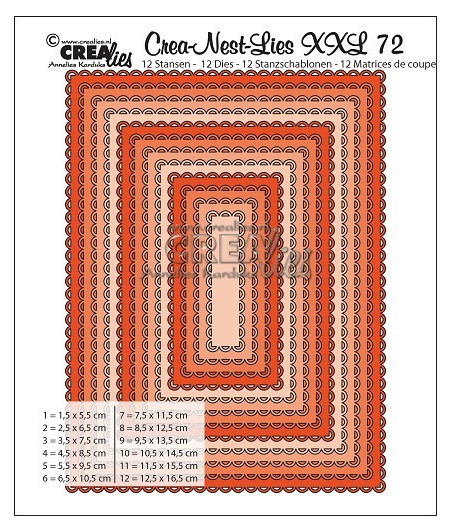 CREALIES - Rectangles with open scallop CLNest72XXL