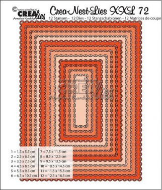 CREALIES - Rectangles with open scallop CLNest72XXL