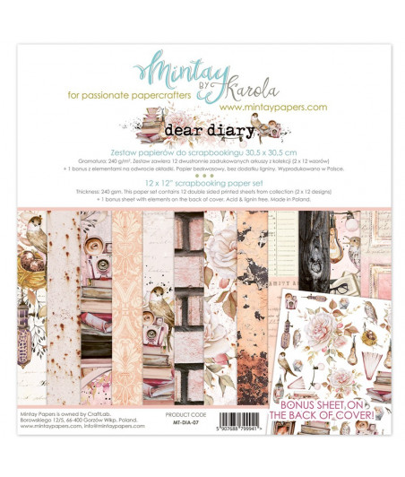 MINTAY BY KAROLA -  Dear Diary - 12x12  Pad Collection Kit