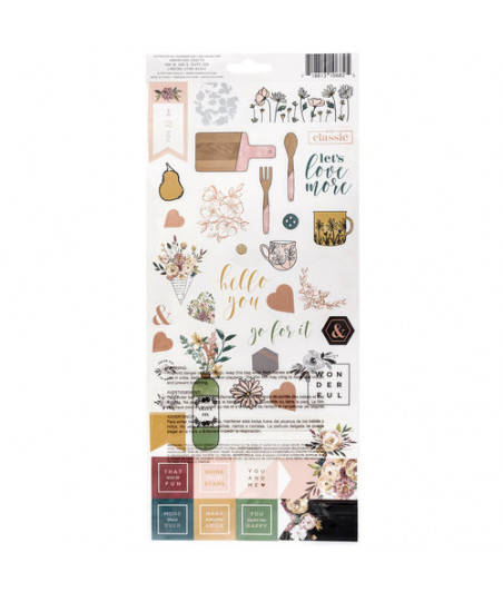 AMERICAN CRAFTS - Auburn Lane Collection - Cardstock Stickers with Foil Accents